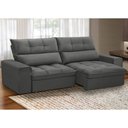 Ver imagem 2 de Sofá Retrátil Reclinável para Sala 3 Lugares 250cm Asaph F04 Veludo Cinza Escuro - Lyam Decor