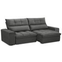 Ver imagem 1 de Sofá Retrátil Reclinável para Sala 3 Lugares 250cm Asaph F04 Veludo Cinza Escuro - Lyam Decor