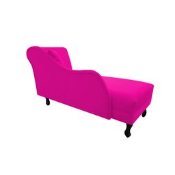 Recamier Decorativo Sara Couro Rosa Pink Com Almofada Mz Decor - 2