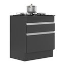 Ver imagem 1 de Balcão Cozinha C/ Rodapé para Cooktop 70 Cm 1 Porta 1 Gav Veneza Multimóveis Mp2118.898 Preto/