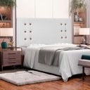 Ver imagem 2 de Cabeceira Cléo Cama Box Queen Fixação no Box Madeira Industrializada Corino Branco Loja Sheep
