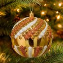 Ver imagem 4 de Bolas de Natal para Decoração com Glitter Dourado Plástico Kit 12PÇS 10cm