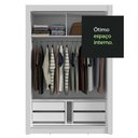Ver imagem 3 de Guarda-roupa Solteiro 2 Portas de Correr 4 Gavetas Branco/cinza Vivare Plus Madesa Branco/cinza