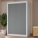 Ver imagem 1 de Guarda-roupa Solteiro 2 Portas de Correr 4 Gavetas Branco/cinza Vivare Plus Madesa Branco/cinza