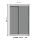 Ver mais imagens de Guarda-roupa Solteiro 2 Portas de Correr 4 Gavetas Branco/cinza Vivare Plus Madesa Branco/cinza