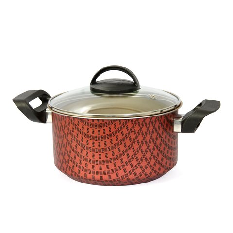 Caçarola Antiaderente 18 Cm com Tampa de Vidro - Modelos Exclusivos com Detalhes Dourados por Dentro