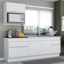 Ver imagem 3 de Armário de Cozinha Compacta 220cm com Rodapé Veneza Multimóveis V2110 Branco