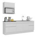 Ver imagem 1 de Armário de Cozinha Compacta 220cm com Rodapé Veneza Multimóveis V2110 Branco
