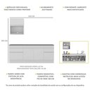 Ver imagem 4 de Armário de Cozinha Compacta 220cm com Rodapé Veneza Multimóveis V2110 Branco