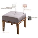 Ver imagem 3 de Puff Decorativo 45cm Martínez Linho Pés Madeira Bege/Natural - Gran Belo