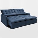 Ver mais imagens de Sofá sem Caixa Retrátil 1,60m Softgel Celeste Velusoft Azul Cama Inbox