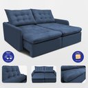 Ver imagem 7 de Sofá sem Caixa Retrátil 1,60m Softgel Celeste Velusoft Azul Cama Inbox