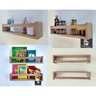 Kit Com 3 Prateleiras De Cozinha Porta Tempero Nicho De Parede Mdf Madeira 55cm - 4
