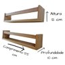 Kit Com 3 Prateleiras De Cozinha Porta Tempero Nicho De Parede Mdf Madeira 55cm - 5