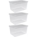 Ver imagem 1 de Kit 3 Organizadores de Geladeira com Tampa 2,9L Caixa Organizadora Frutas Verduras Legumes Uz