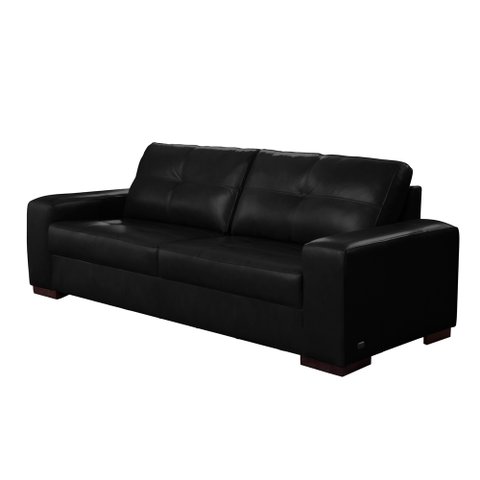 Sofá Decorativo Sala de Estar Punto 2 Lugares 210cm Couro Preto - Mozzelar