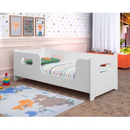 Cama Infantil Montessoriana Meninas Meninos Baby para Quarto Criança Encanto com Colchão Cor Branco - 2