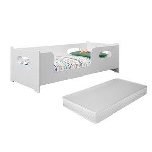 Cama Infantil Montessoriana Meninas Meninos Baby para Quarto Criança Encanto com Colchão Cor Branco