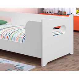 Cama Infantil Montessoriana Meninas Meninos Baby para Quarto Criança Encanto com Colchão Cor Branco - 4
