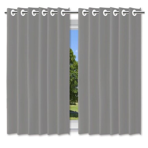 Cortina Blackout Pelicula c/Ilhos Cinza 200x140