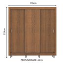 Ver imagem 4 de Guarda Roupa Casal Madesa Mônaco 3 Portas de Correr com Pés - Rustic