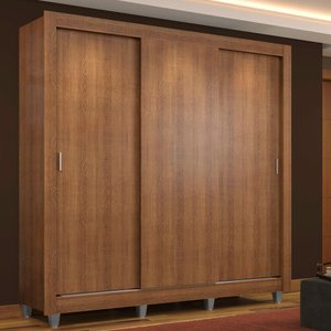 Guarda Roupa Casal Madesa Mônaco 3 Portas de Correr com Pés - Rustic