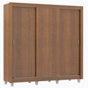 Ver imagem 3 de Guarda Roupa Casal Madesa Mônaco 3 Portas de Correr com Pés - Rustic