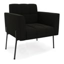 Ver mais imagens de Sofá Namoradeira e Poltrona Pé de Ferro Preto para Sala Elisa Suede D03 - D'Rossi Cor Preto