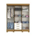 Ver imagem 3 de Guarda Roupa Solteiro 06 Portas E 3 Gavetas B23 Briz Nature Off White
