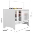 Ver imagem 4 de Quarto Infantil Maya Branco Acetinado Roupeiro e Berço Mini Cama Móveis Canaã