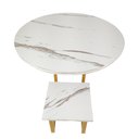 Ver imagem 4 de Mesa de Cabeceira Canto Redonda Lateral Sala Quarto Varanda Multiuso Escritorio Decoraçao Minimalist