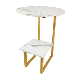 Mesa de Cabeceira Canto Redonda Lateral Sala Quarto Varanda Multiuso Escritorio Decoraçao Minimalist - 5