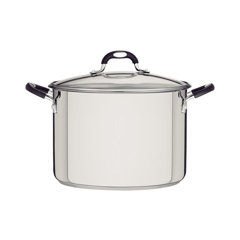 Caldeirão Tramontina Astro Silicone em Aço Inox com Fundo Triplo com Tampa de Vidro 30 Cm 20,8 L Tra