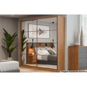 Ver imagem 5 de Guarda Roupas 2 Portas de Correr 3 Gavetas c/ Espelho Belga Amêndola Touch - Demóbile