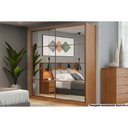 Ver imagem 1 de Guarda Roupas 2 Portas de Correr 3 Gavetas c/ Espelho Belga Amêndola Touch - Demóbile