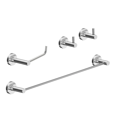 Kit de Acessórios para Banheiro Escovado 4 Peças Grego Metal 2050at
