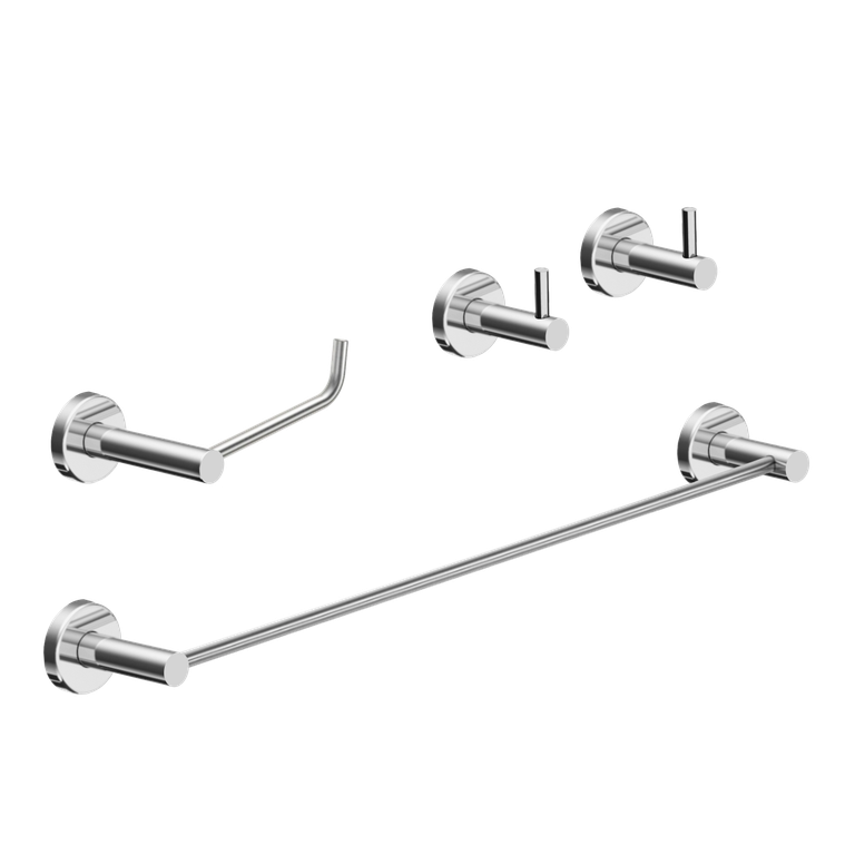 Kit de Acessórios para Banheiro Escovado 4 Peças Grego Metal 2050at Kit de Acessórios para Banheiro Escovado 4 Peças Grego Metal 2050at