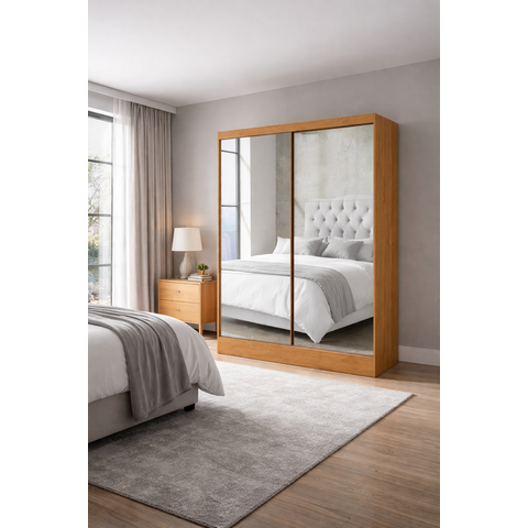 Guarda Roupa com 2 Portas Espelhado Sapphire -grand Line