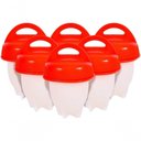 Ver imagem 1 de Forma de Cozinhar Ovo sem Casca Silicone 6 Unidades Molde Forma Egglettes Egg Boil Prático
