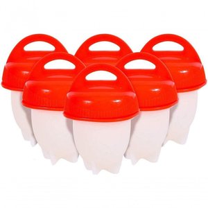 Forma de Cozinhar Ovo sem Casca Silicone 6 Unidades Molde Forma Egglettes Egg Boil Prático