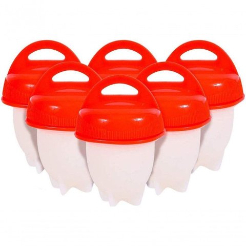 Forma de Cozinhar Ovo sem Casca Silicone 6 Unidades Molde Forma Egglettes Egg Boil Prático