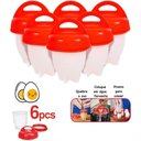 Ver imagem 4 de Forma de Cozinhar Ovo sem Casca Silicone 6 Unidades Molde Forma Egglettes Egg Boil Prático