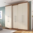 Ver imagem 2 de Guarda-roupa Oxford 6 Portas 2 Gavetas 9 Prateleiras - Casajá - Freijo/off