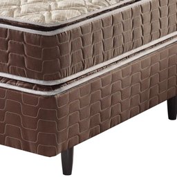 Cama Box King Marrom + Colchão Espuma D70/D28 2 Pillow Top Orleans 193x203x63cm - 5