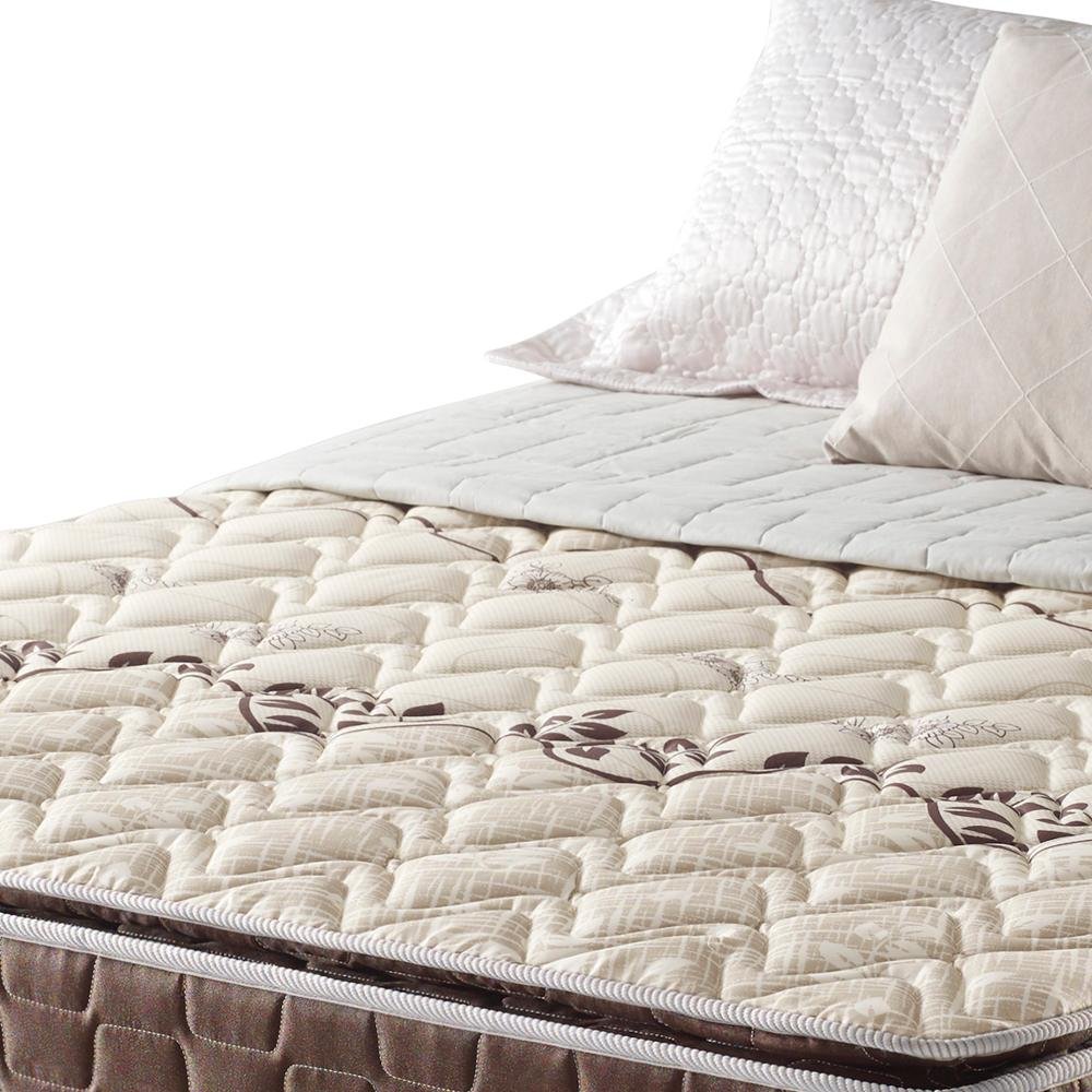 Cama Box King Marrom + Colchão Espuma D70/D28 2 Pillow Top Orleans 193x203x63cm - 6