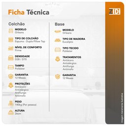 Cama Box King Marrom + Colchão Espuma D70/D28 2 Pillow Top Orleans 193x203x63cm - 4