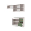 Ver imagem 4 de Armário de Cozinha Compacta 3 Gavetas 100% Mdf 200cm Branco/verde Celeste Kappesberg