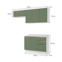 Ver imagem 3 de Armário de Cozinha Compacta 3 Gavetas 100% Mdf 200cm Branco/verde Celeste Kappesberg