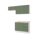 Ver imagem 2 de Armário de Cozinha Compacta 3 Gavetas 100% Mdf 200cm Branco/verde Celeste Kappesberg