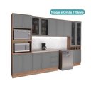 Ver imagem 2 de Cozinha Completa com Balcão Milla Portale 15 Portas 3 Gavetas MDF-MDP Nogal com Cinza Titânio Mó
